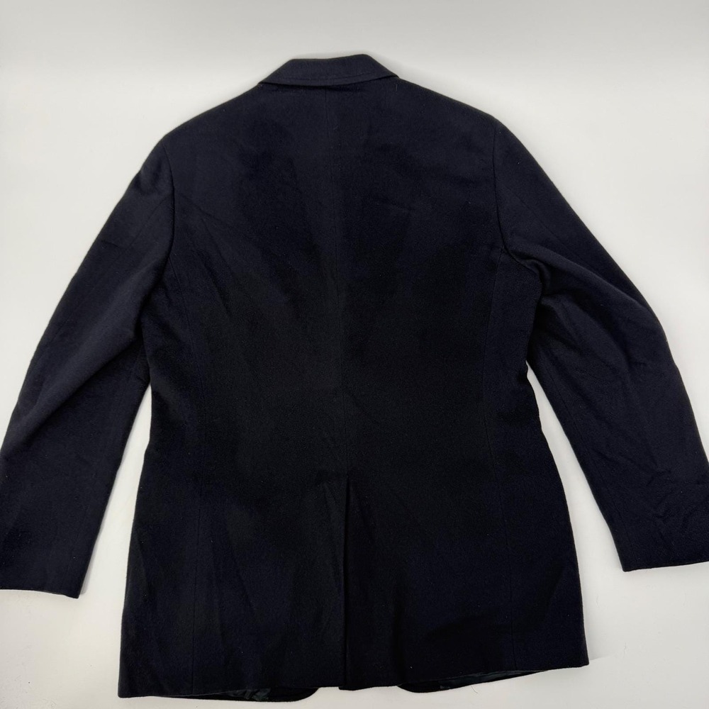 VTG 100% Cashmere Navy Blue Blazer USA Made Classic Tailored Sport Coat 44R - Picture 5 of 14